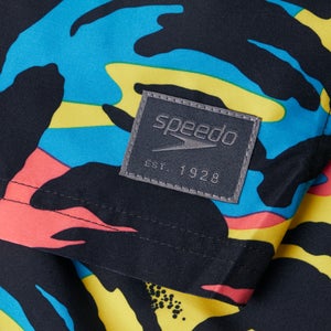 Men's Printed Leisure 16" Swim Shorts Yellow/Red