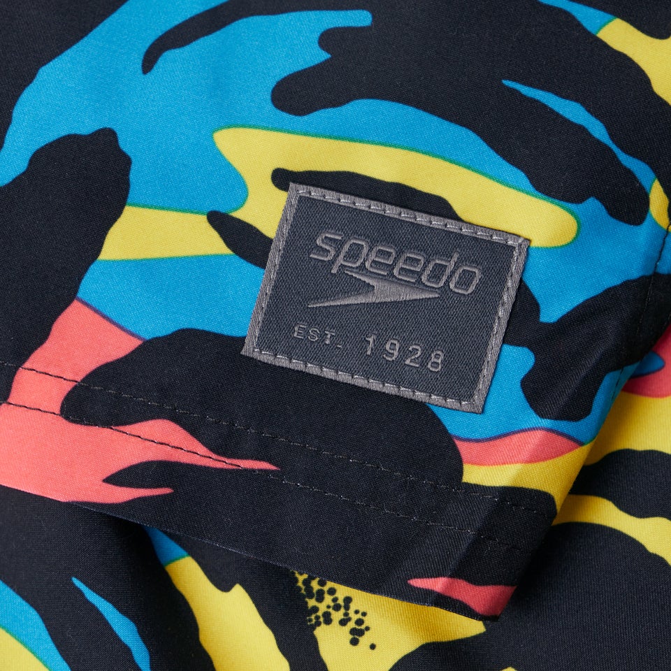 Men's Printed Leisure 16" Swim Shorts Yellow/Red