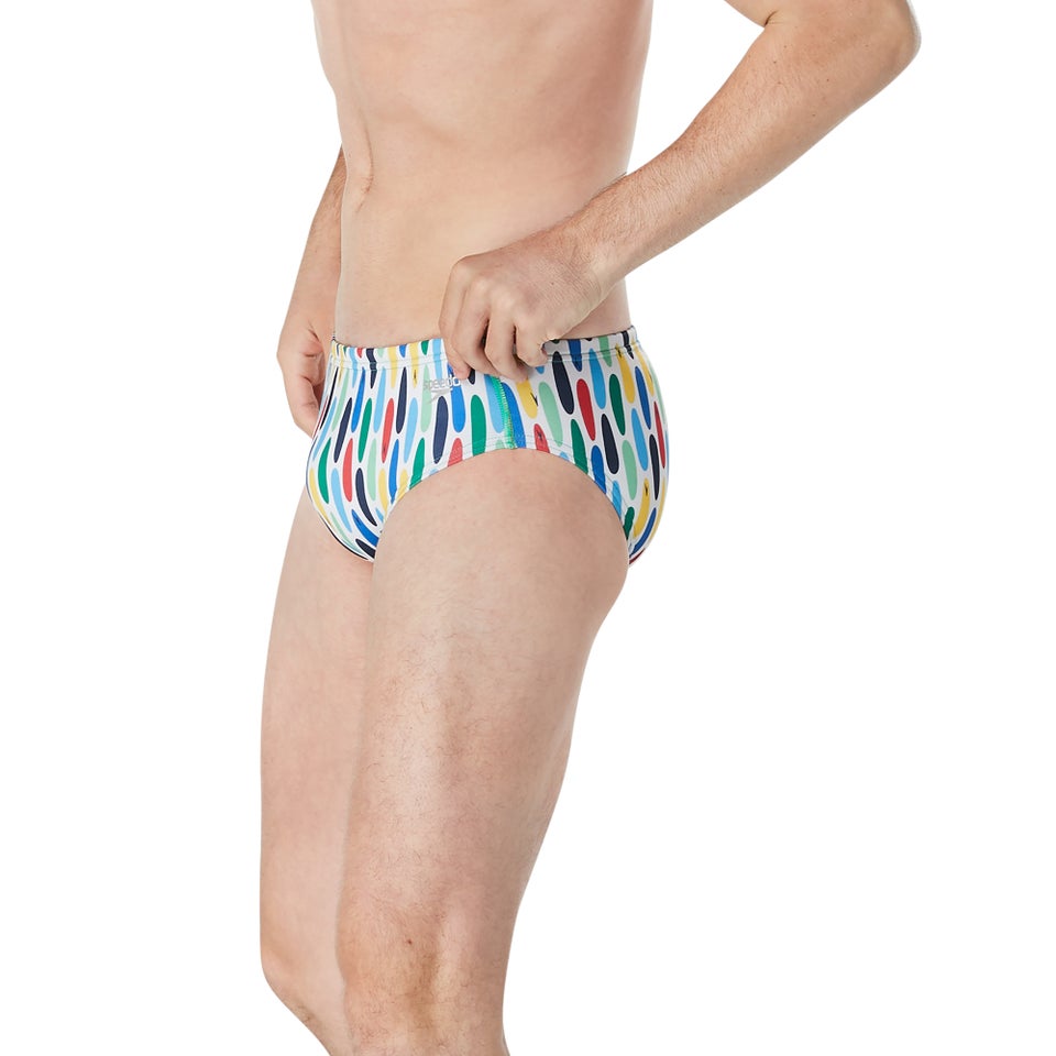 Men's Printed One Brief White