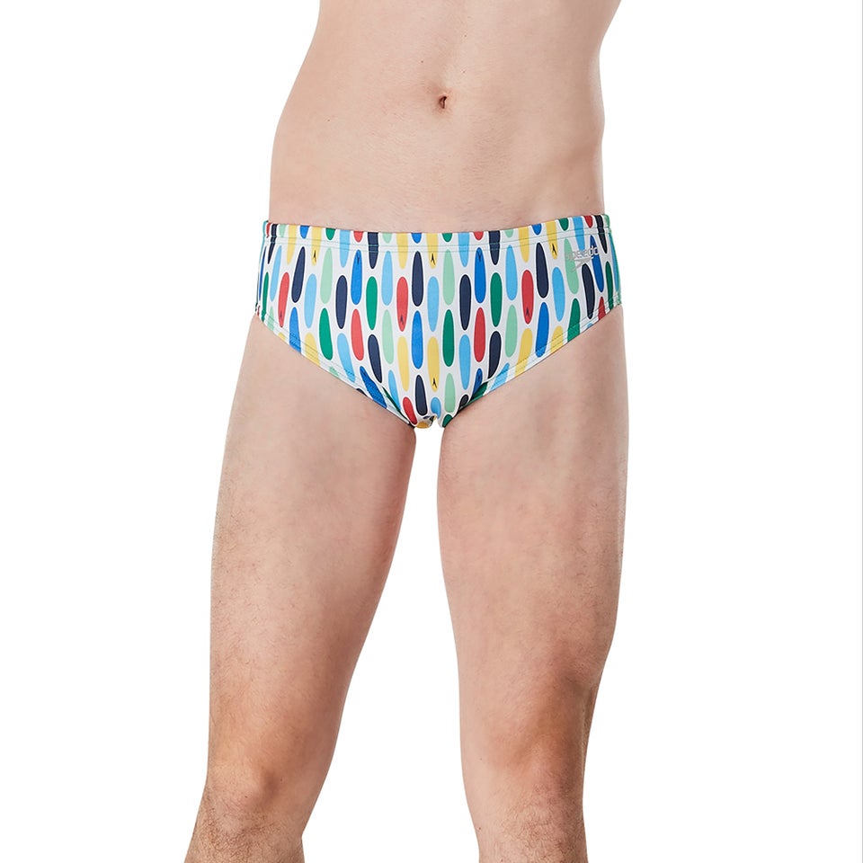 Men's Printed One Brief White