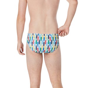 Men's Printed One Brief White