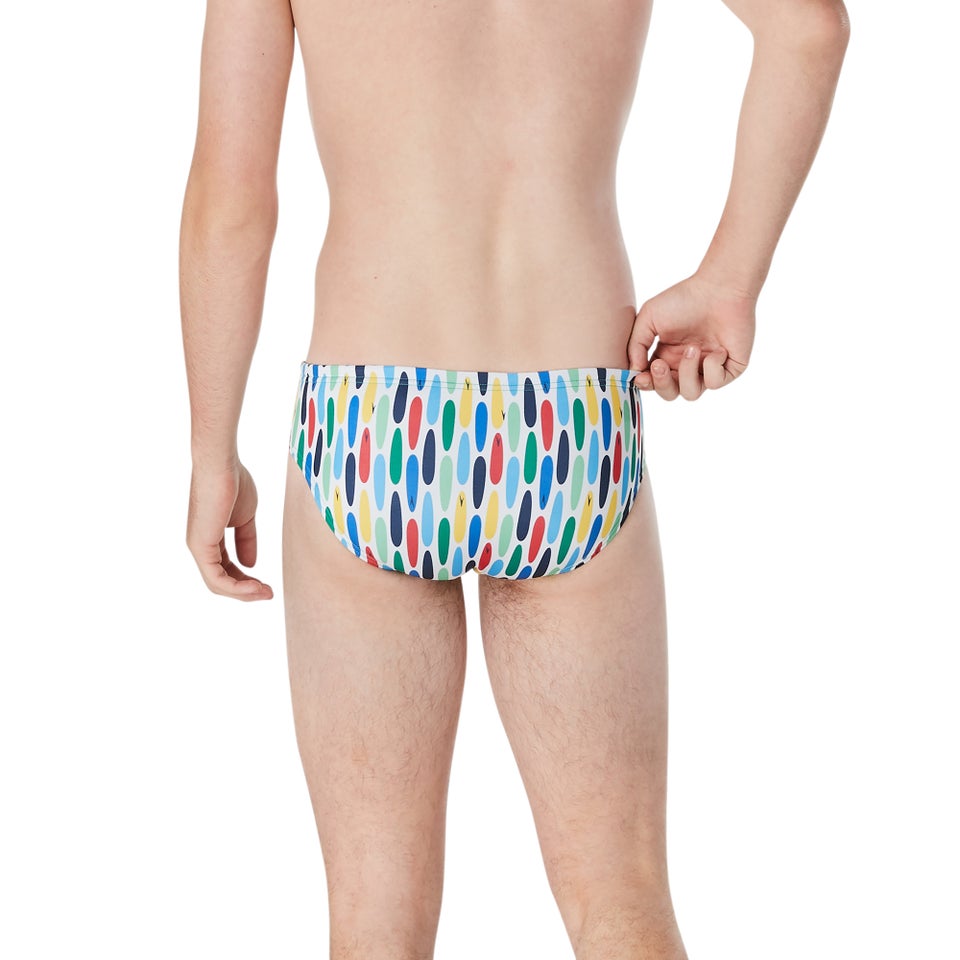 Men's Printed One Brief White