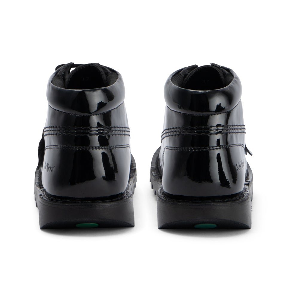 Adult Womens Kick Hi Leather Alternative Patent Leather Black