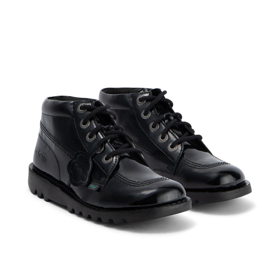 Adult Womens Kick Hi Leather Alternative Patent Leather Black