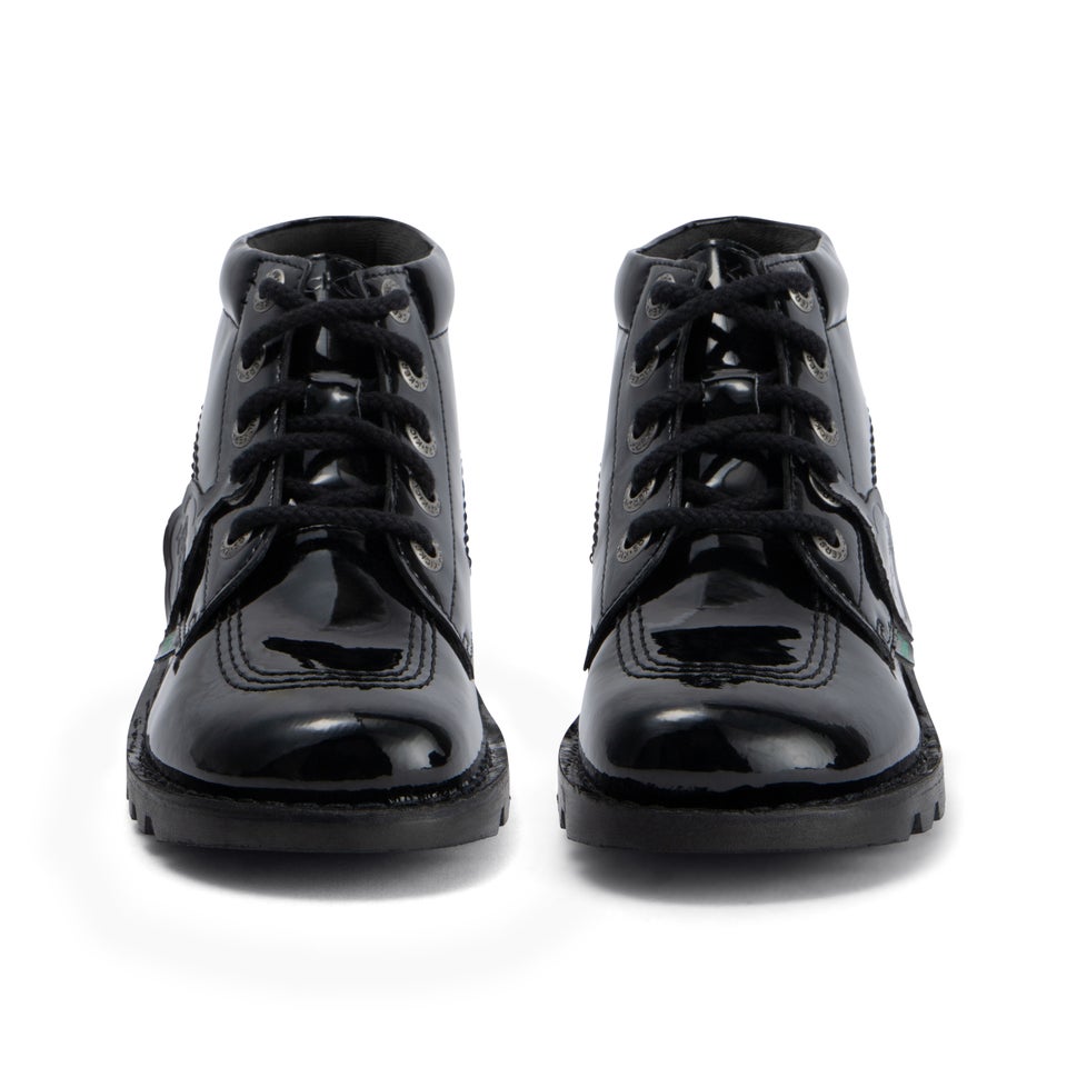 Adult Womens Kick Hi Leather Alternative Patent Leather Black