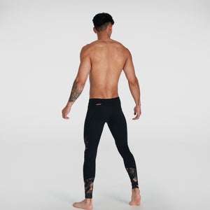 Bedruckte Leggings Schwarz/Orange für Herren