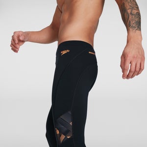 Bedruckte Leggings Schwarz/Orange für Herren