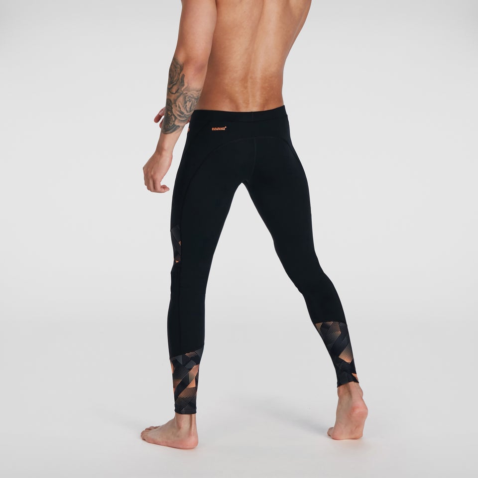 Bedruckte Leggings Schwarz/Orange für Herren