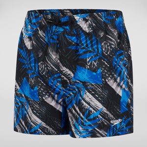 Boys' Printed 13" Swim Shorts Black/White
