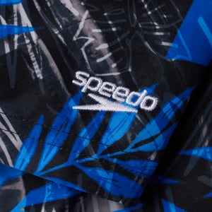 Boys' Printed 13" Swim Shorts Black/White