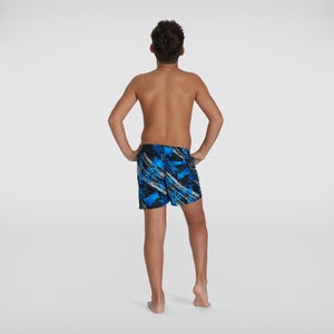 Boys' Printed 13" Swim Shorts Black/White