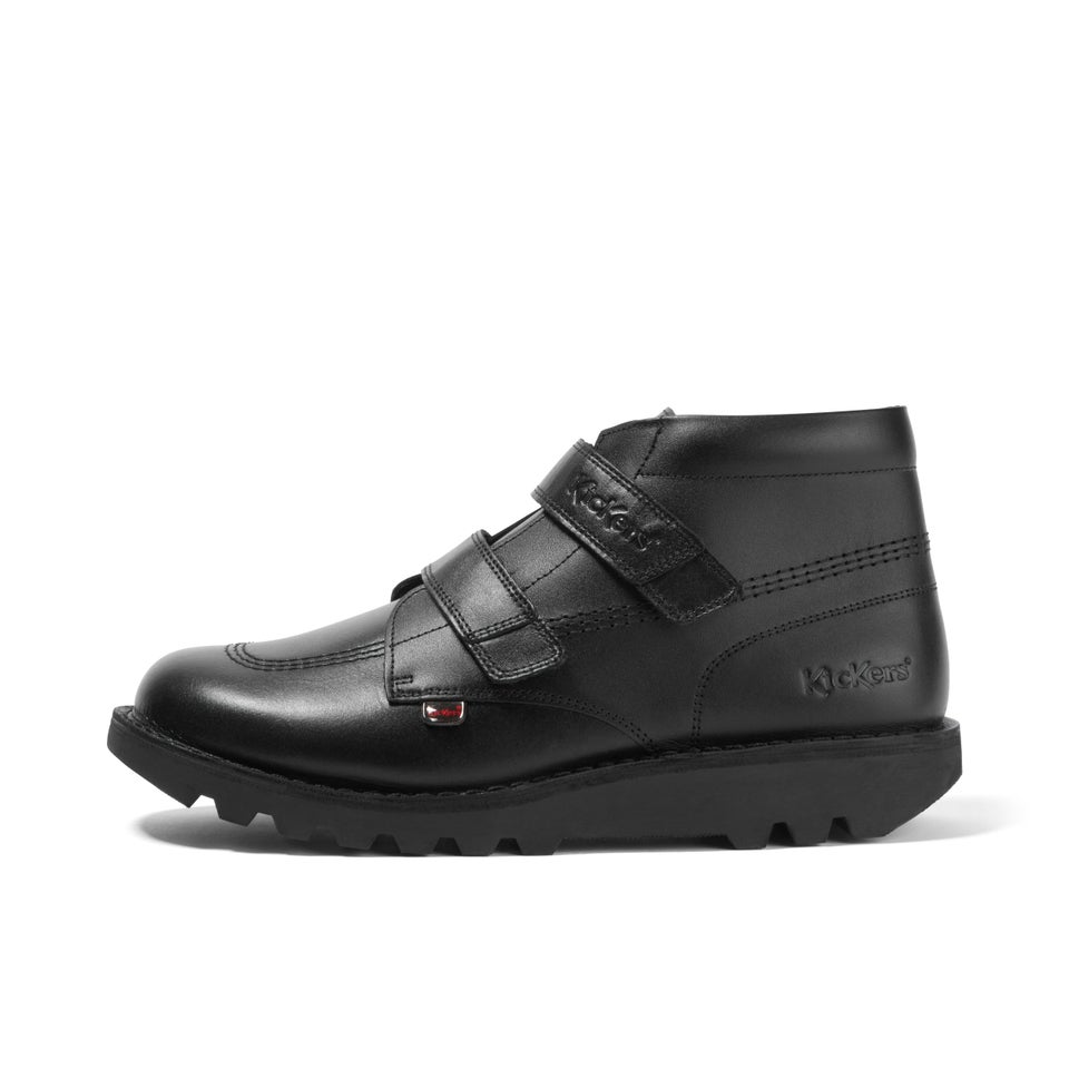 Youth Unisex Kick Hi Vel Leather Black