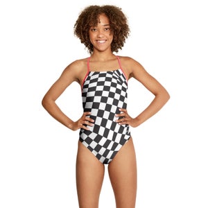 Women's Printed T-Back One Piece Black - 28
