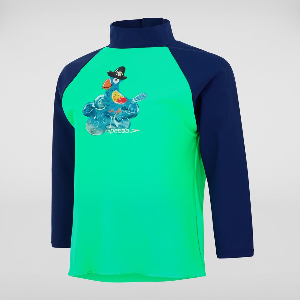 Infant Boys' Long Sleeved Printed Rash Top Green/Blue
