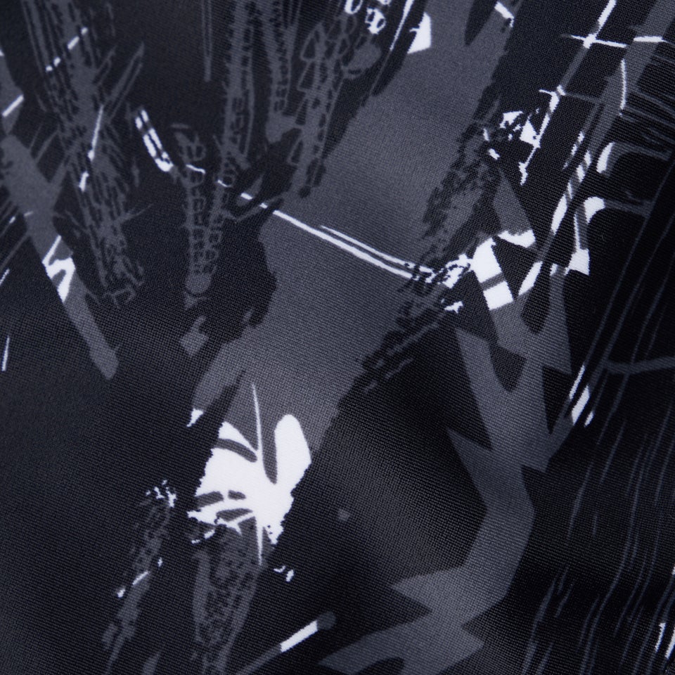 Allover 7 cm Badehose Schwarz/Grau für Herren