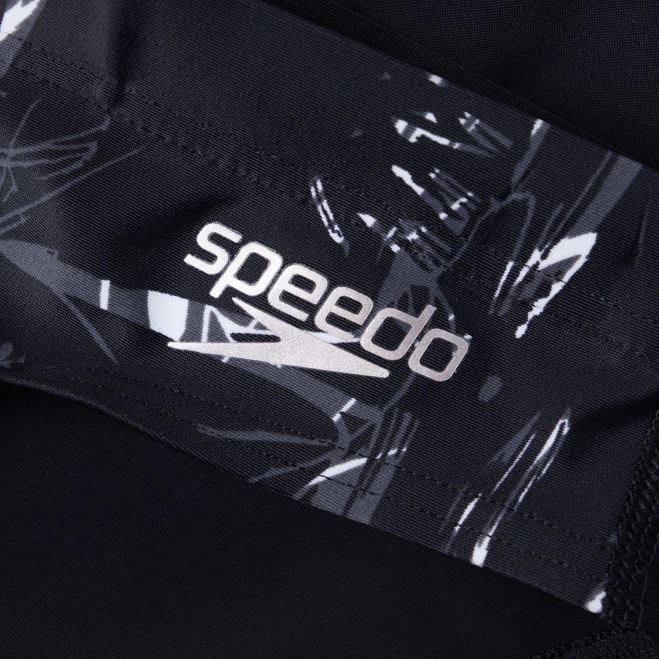 Allover 7 cm Badehose Schwarz/Grau für Herren