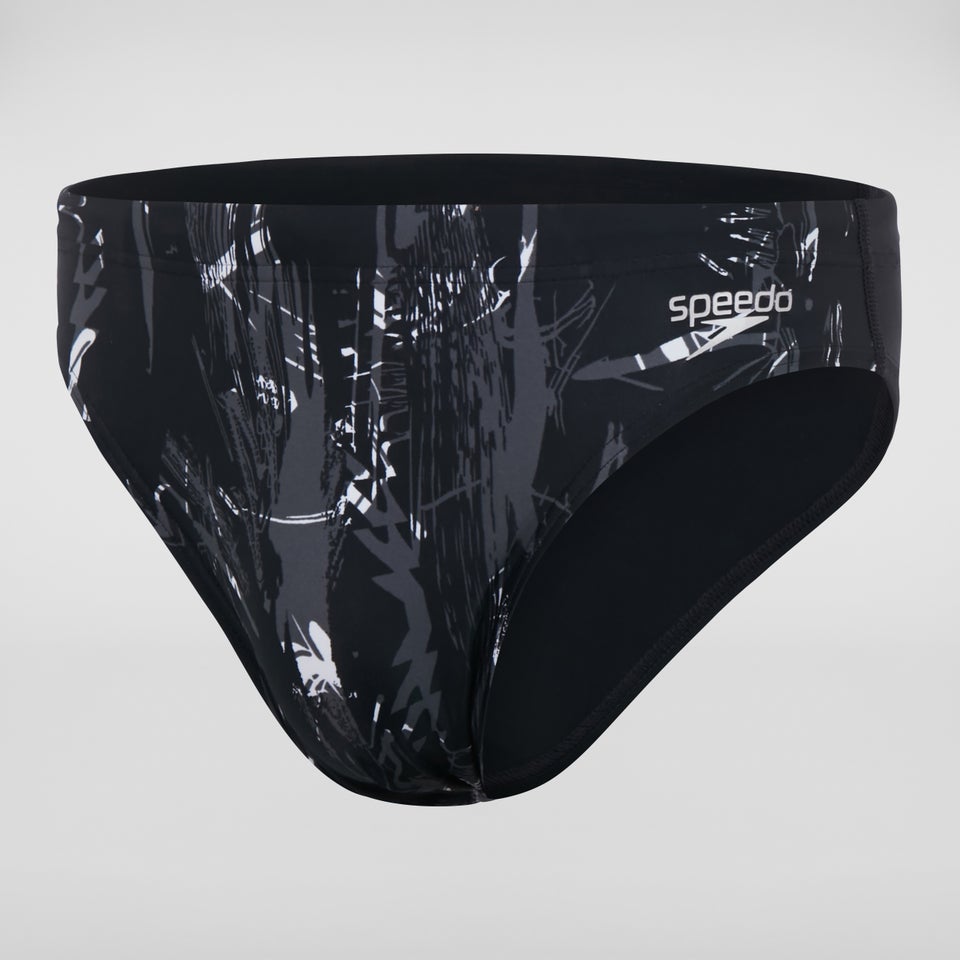 Allover 7 cm Badehose Schwarz/Grau für Herren