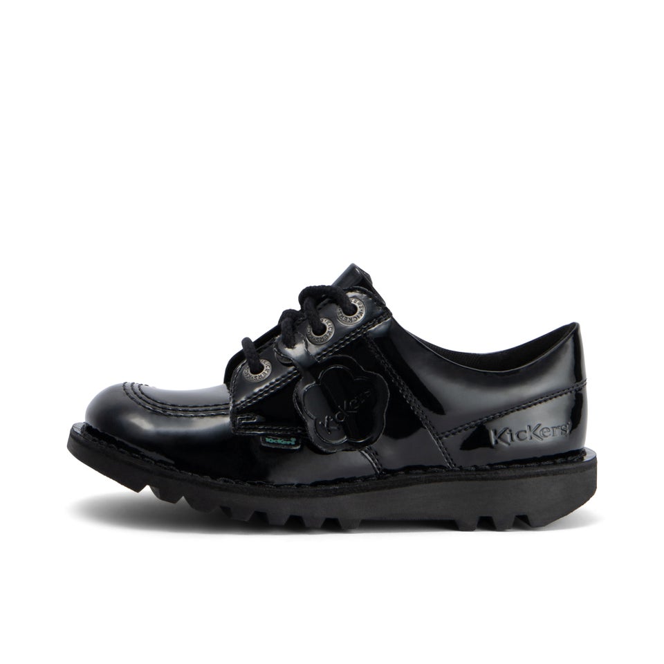 Junior Girls Kick Lo Leather Alternative Patent Leather Black