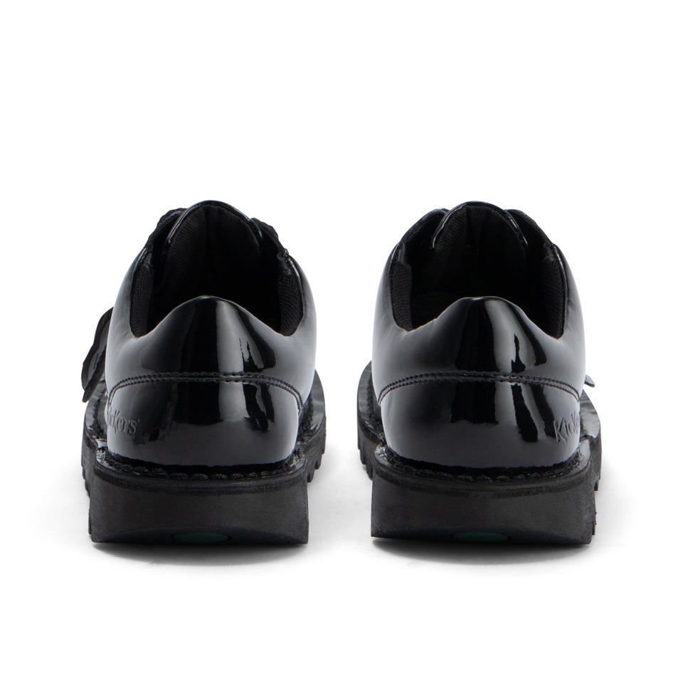 Junior Girls Kick Lo Leather Alternative Patent Leather Black