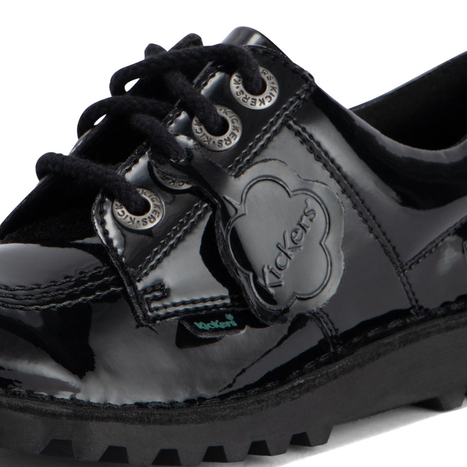 Junior Girls Kick Lo Leather Alternative Patent Leather Black