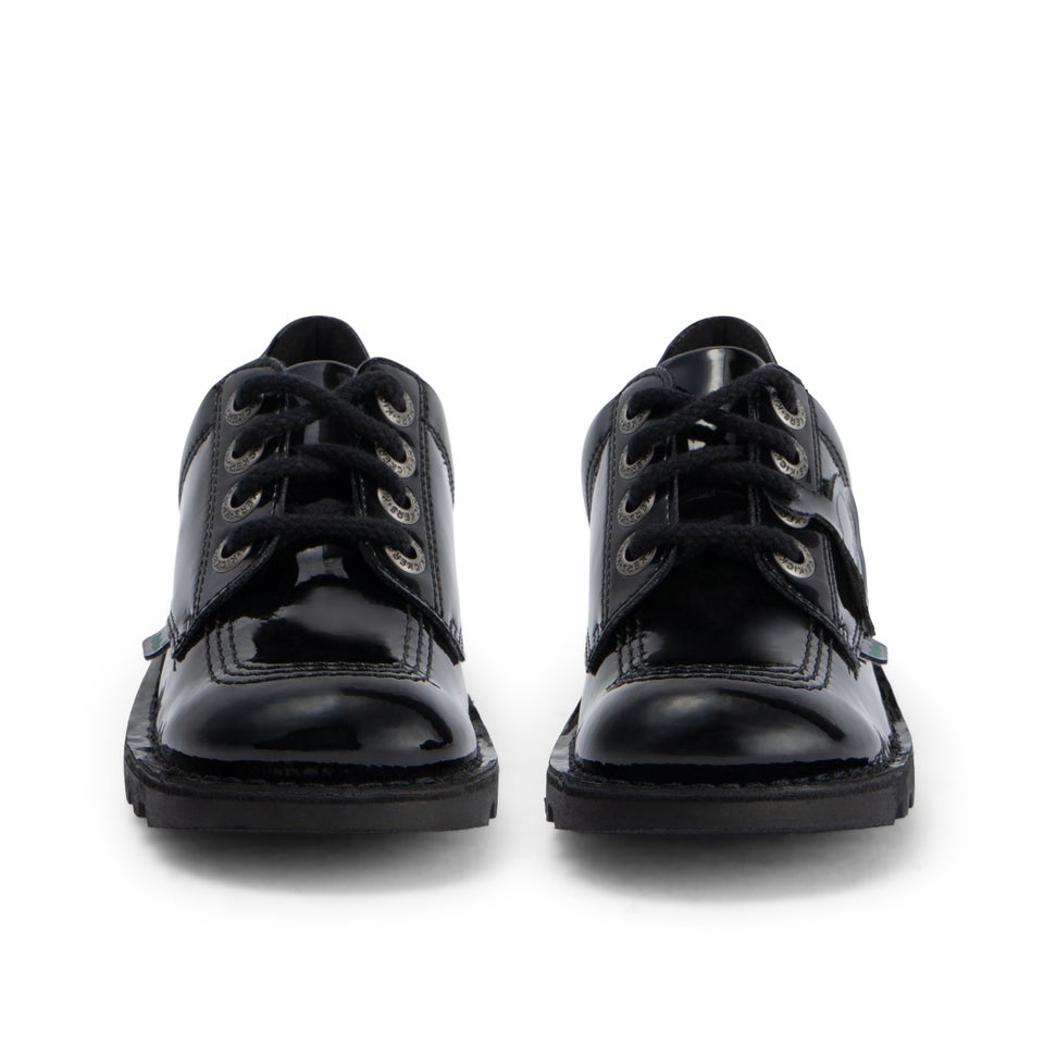 Junior Girls Kick Lo Leather Alternative Patent Leather Black