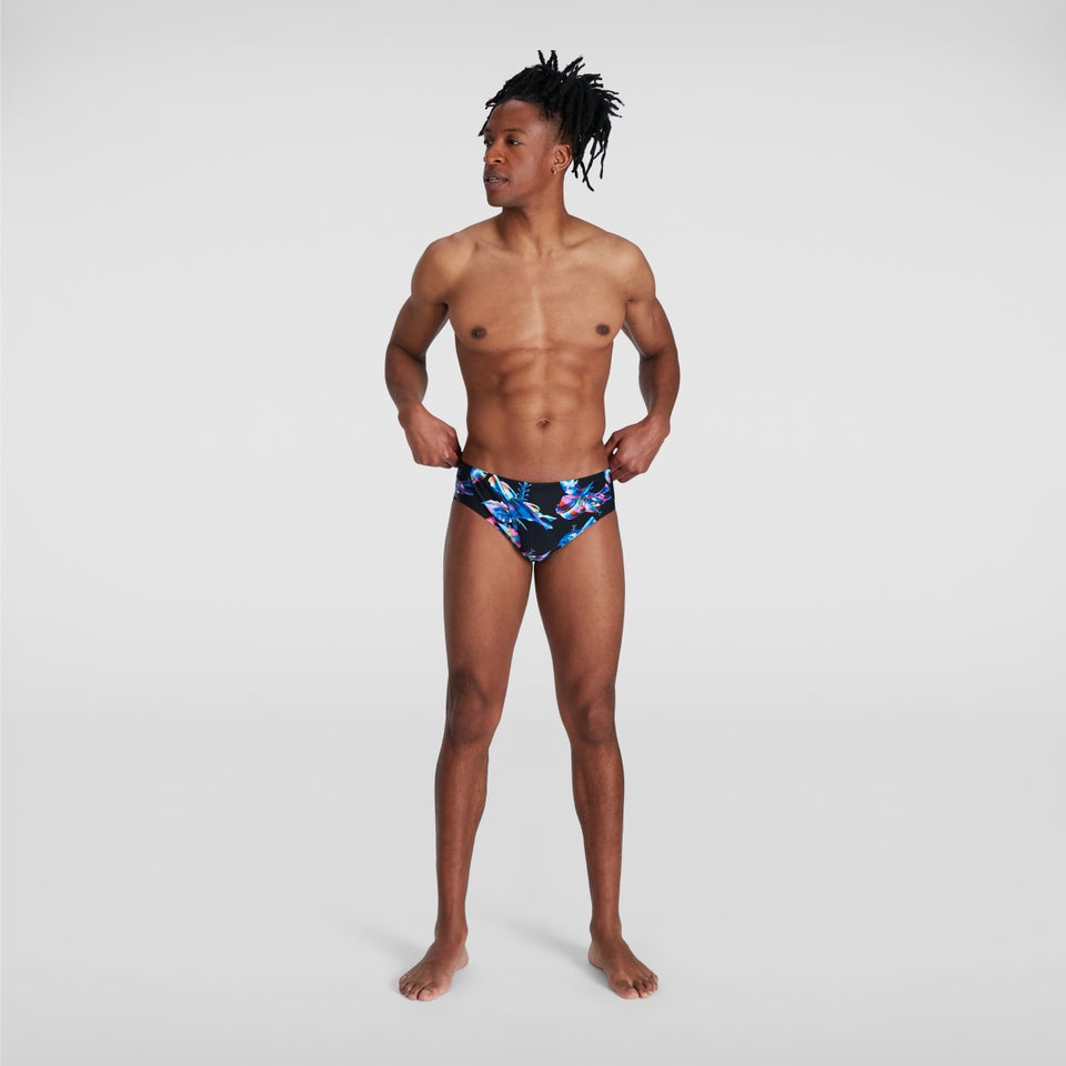 Men's Bio-Illuminate 3" Allover Brief Black/Blue