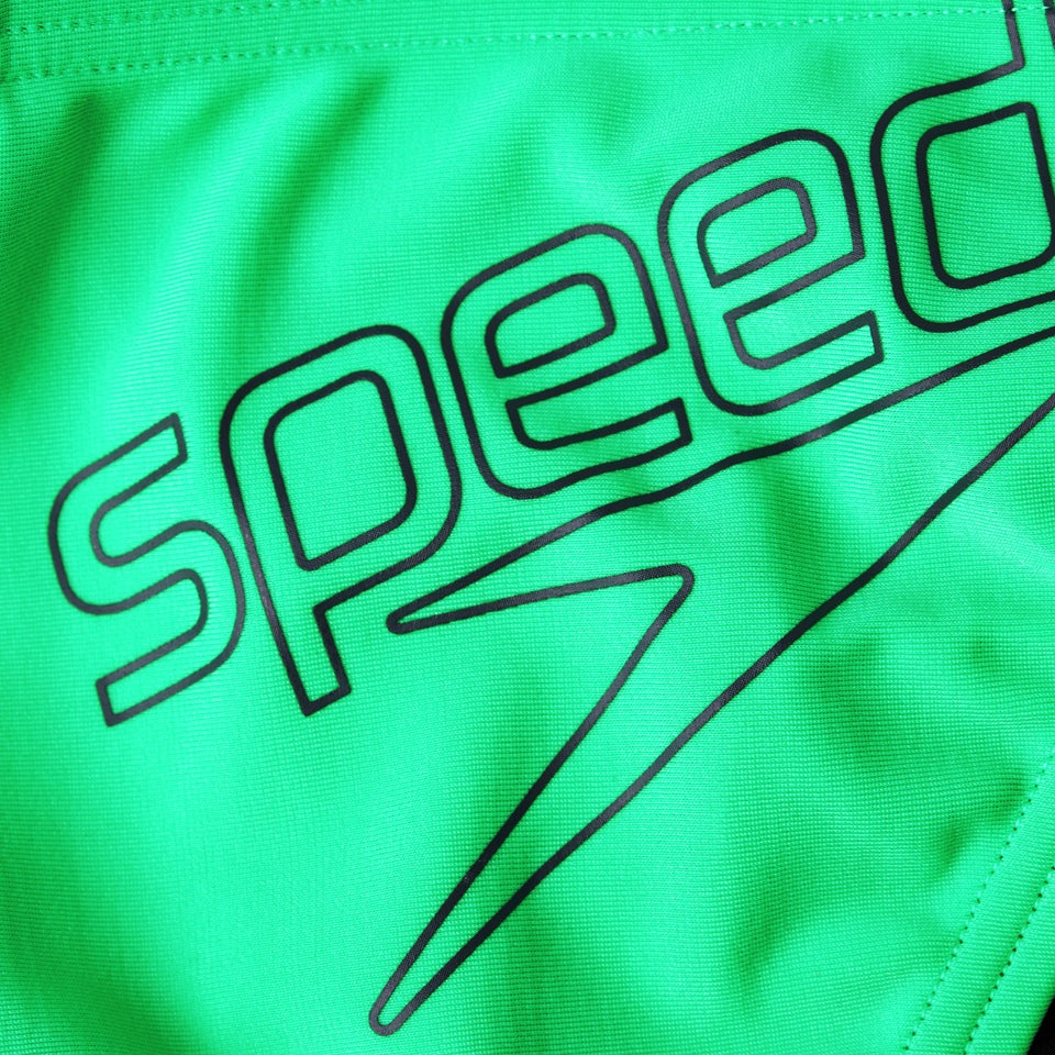 Slip de bain Garçon Logo 6,5 cm vert/gris