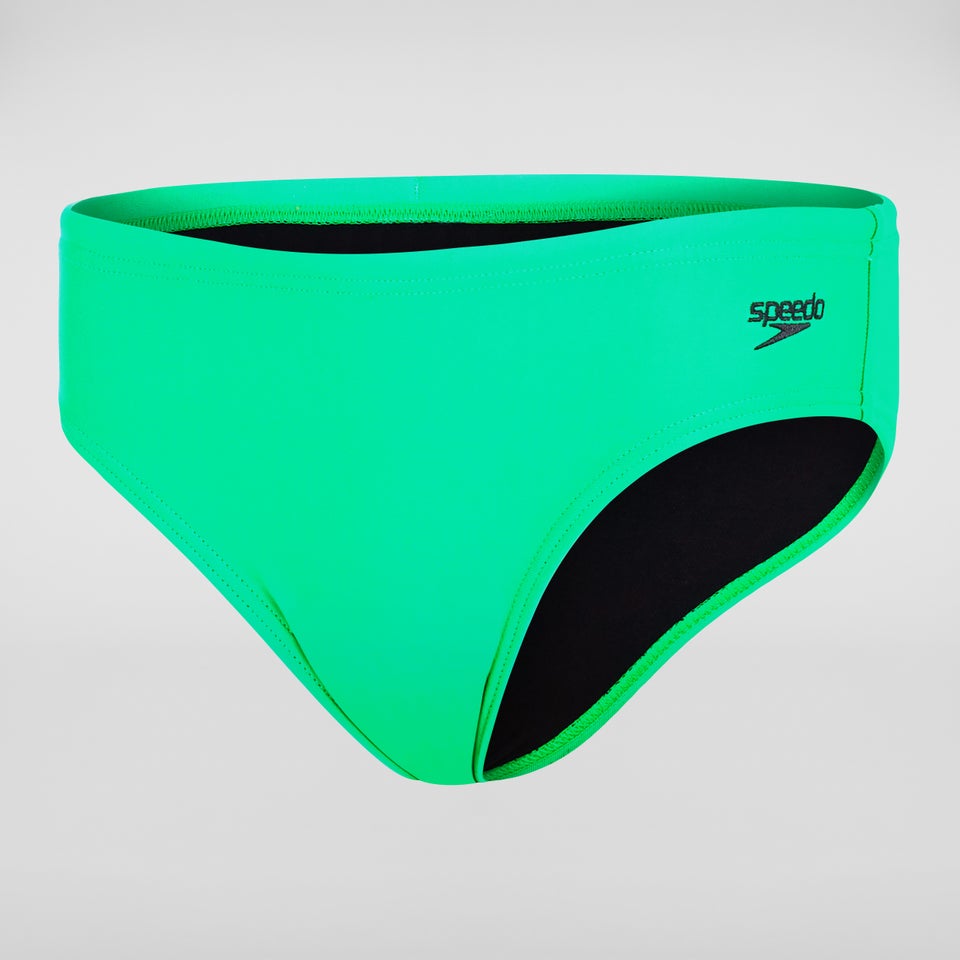 Slip de bain Garçon Logo 6,5 cm vert/gris