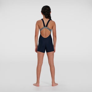 Combishort Fille Printed Leaderback marine/rose