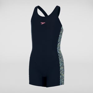 Combishort Fille Printed Leaderback marine/rose