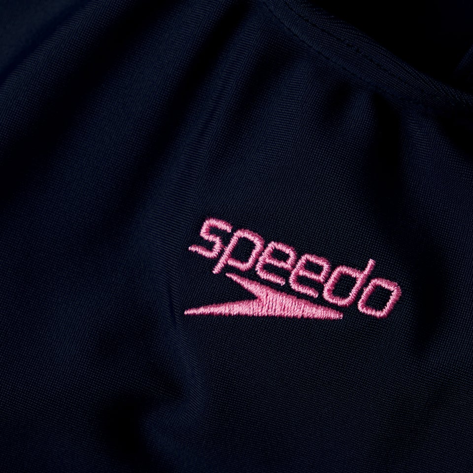 Bedruckter Leaderback Legsuit Marineblau/Pink für Mädchen