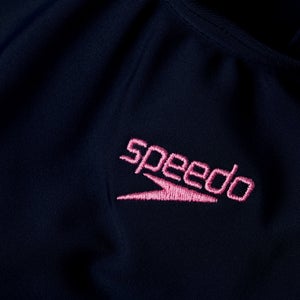 Combishort Fille Printed Leaderback marine/rose