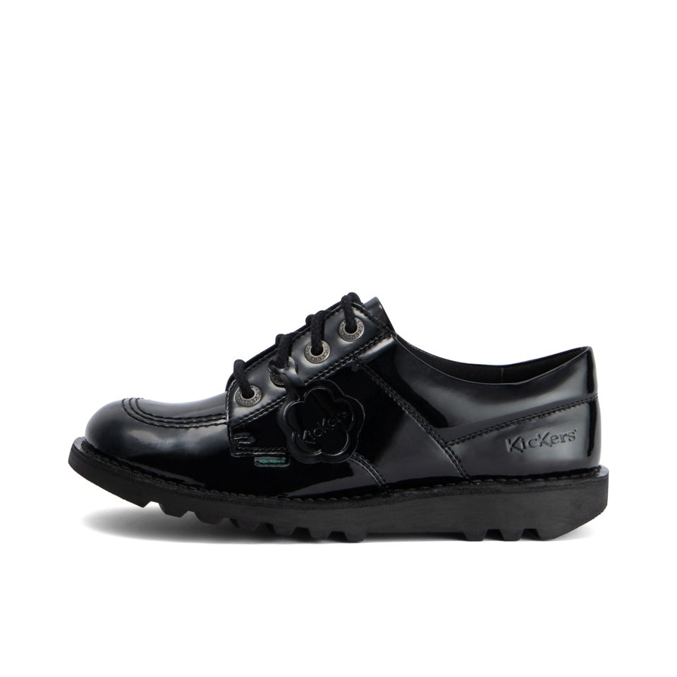 Youth Womens Kick Lo Leather Alternative Patent Leather Black