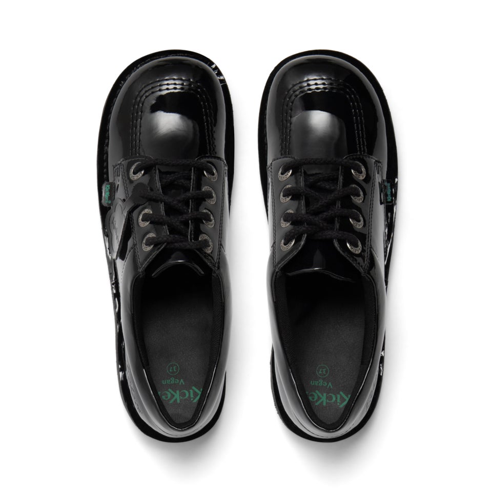 Youth Womens Kick Lo Leather Alternative Patent Leather Black