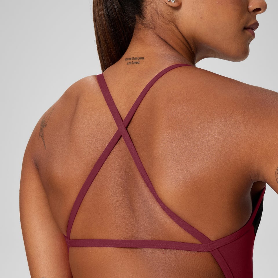 Women's Edge Splice Crossback One Piece Black