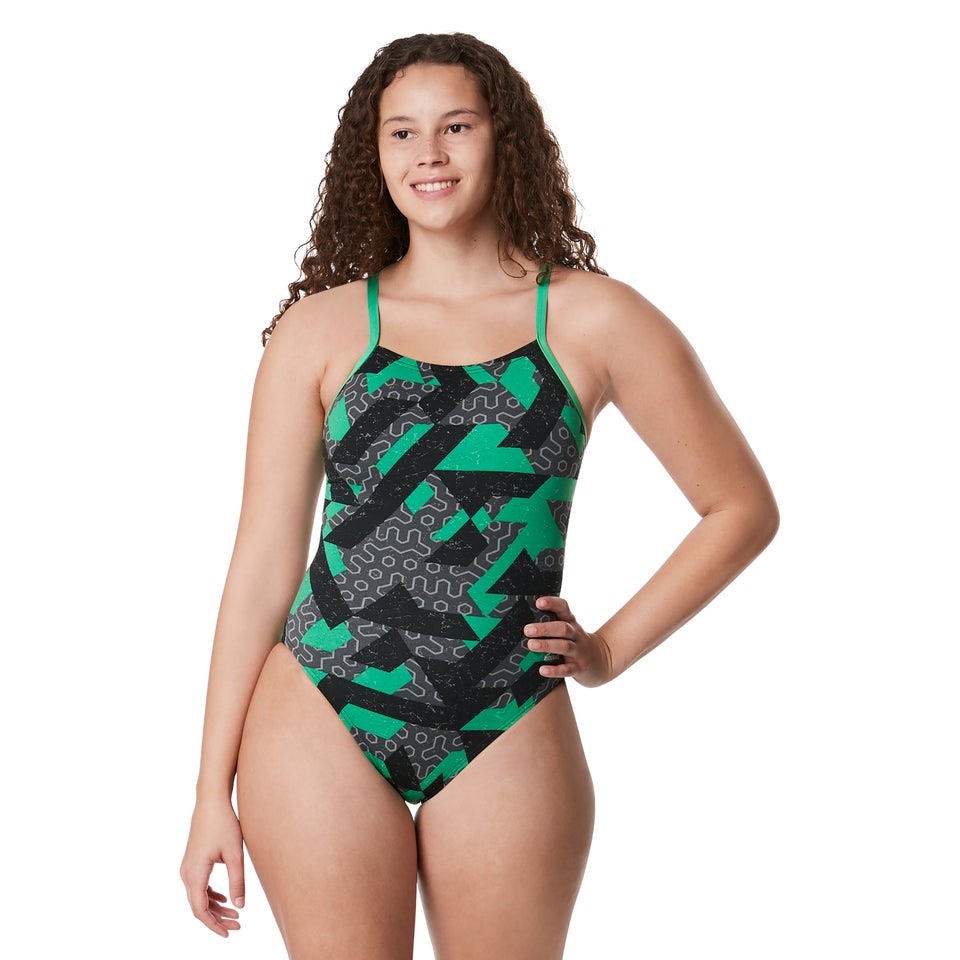 Women's Ruse Blocks Flyback One Piece Green