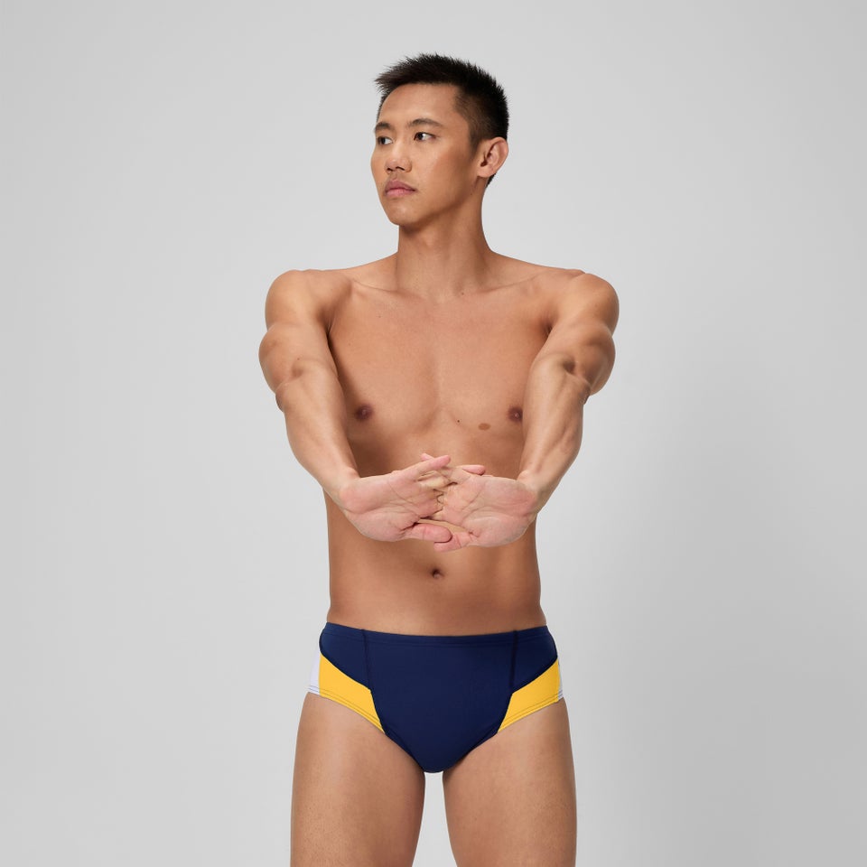 Men's Edge Splice Brief Navy/Gold