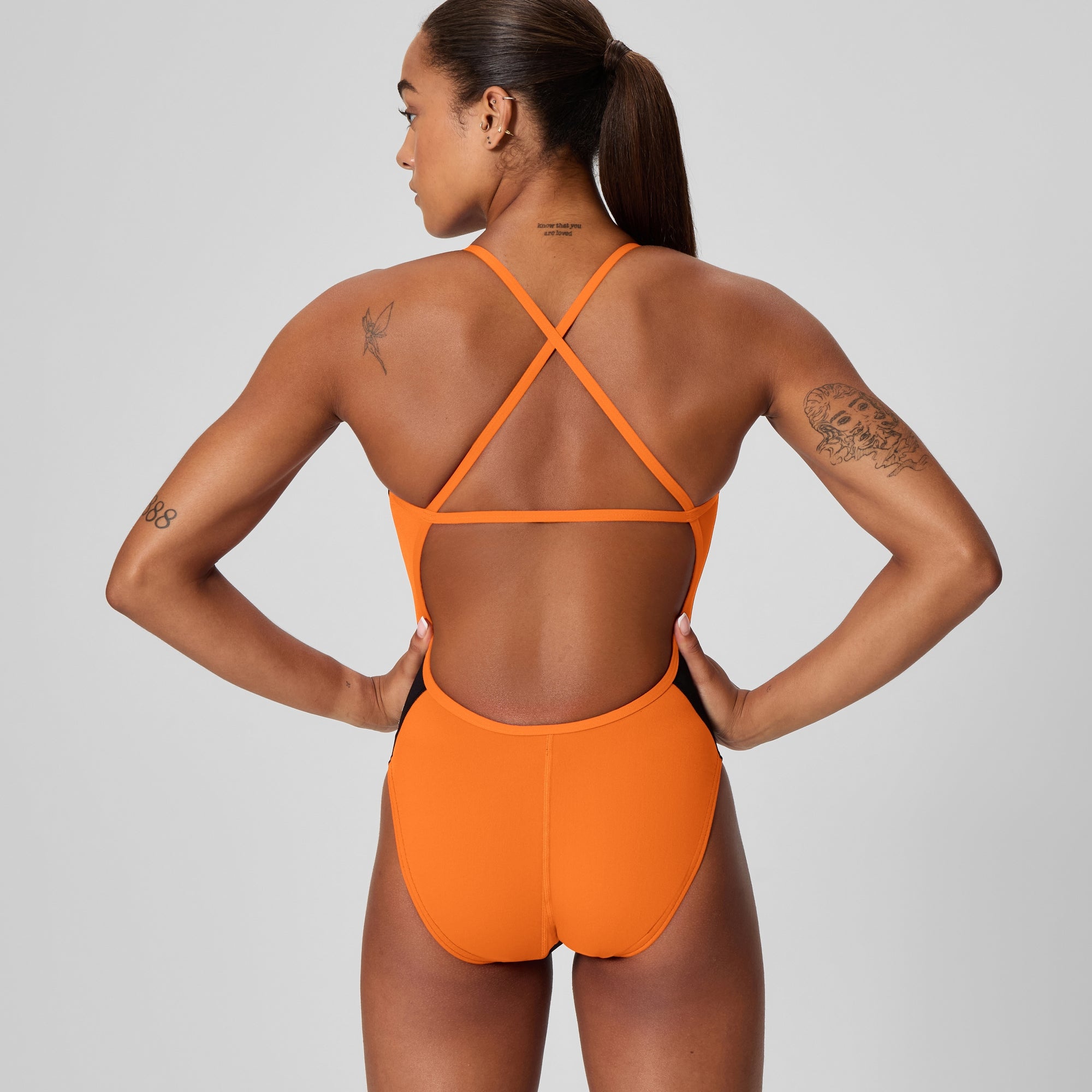 Women's Edge Splice Crossback One Piece Black/Orange | Speedo USA