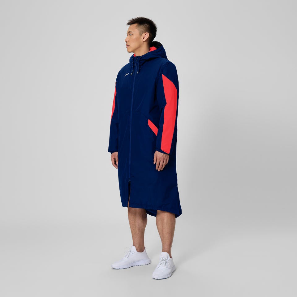 Parka unisexe bleu marine/rouge Edge