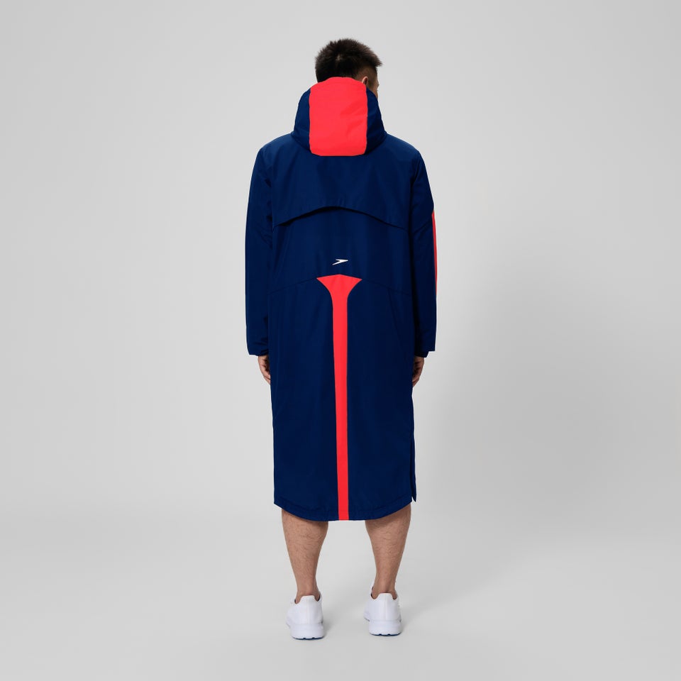 Parka unisexe bleu marine/rouge Edge
