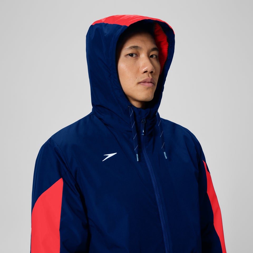 Parka unisexe bleu marine/rouge Edge