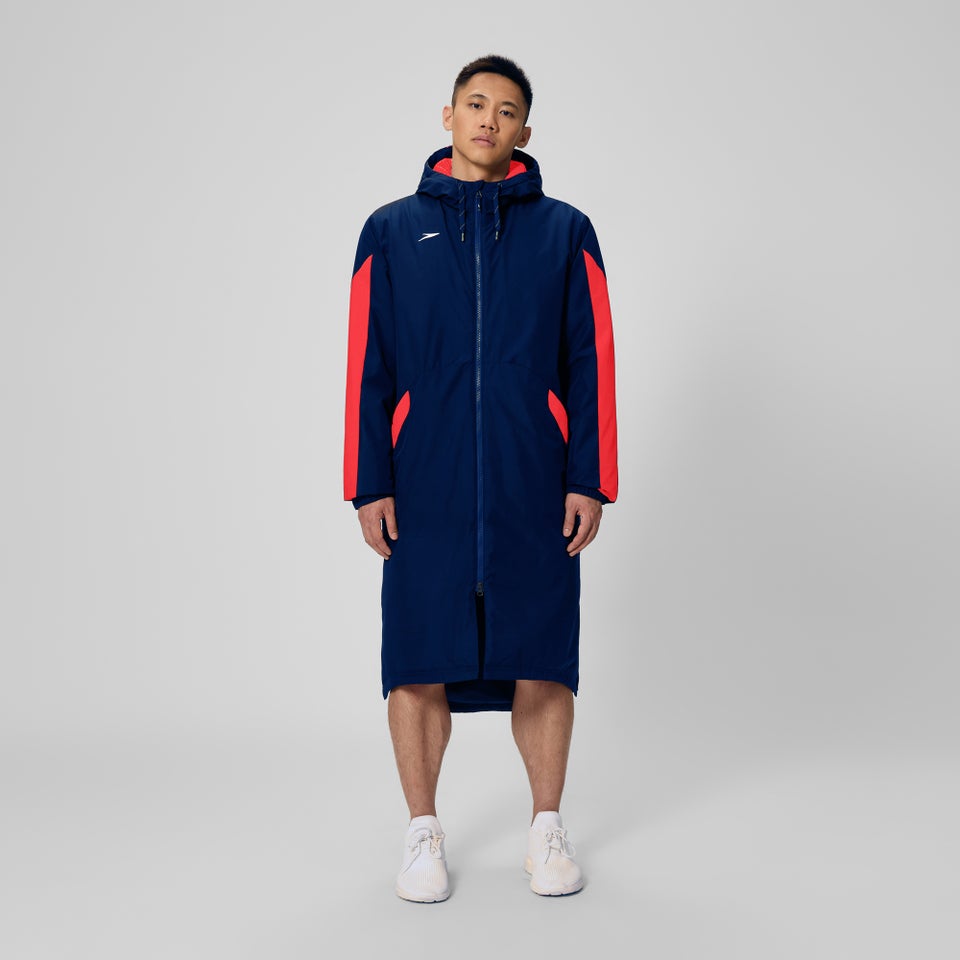 Parka unisexe bleu marine/rouge Edge