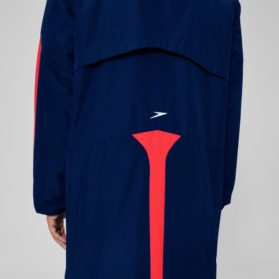 Parka unisexe bleu marine/rouge Edge