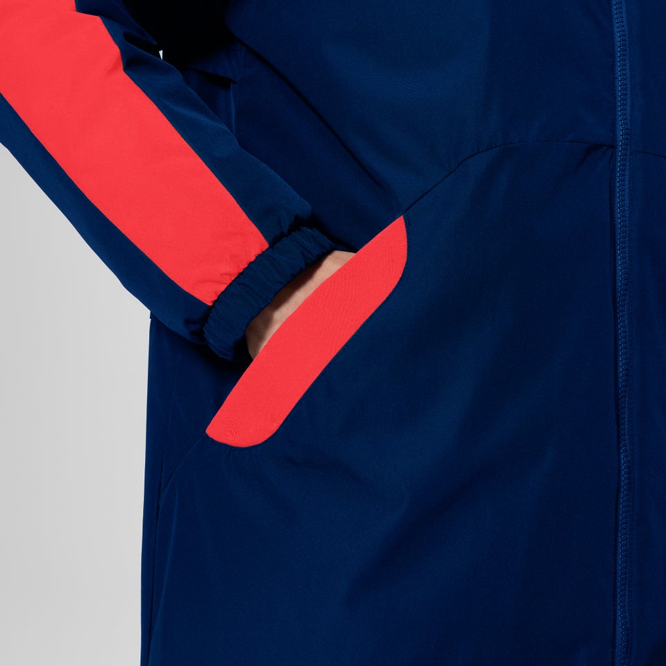 Parka unisexe bleu marine/rouge Edge
