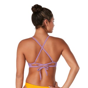 Women's Solid Double Lace Back Purple