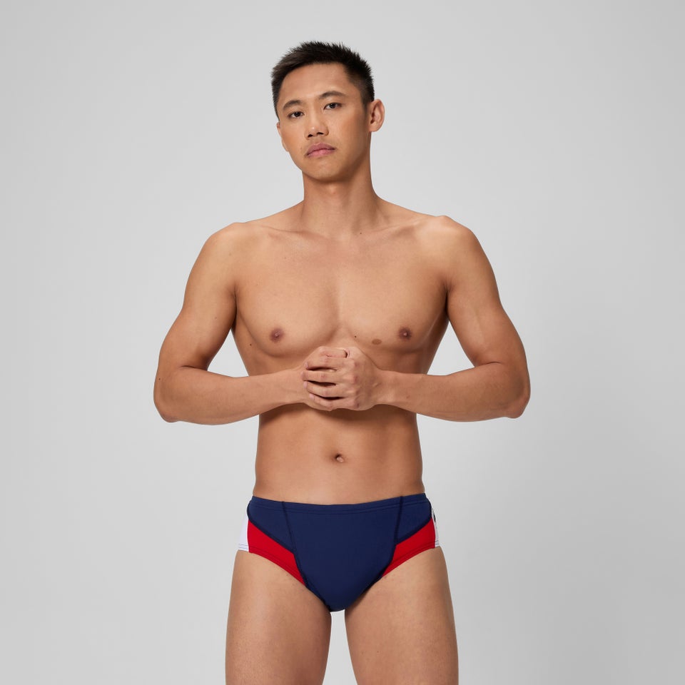 Men's Edge Splice Brief Navy/Red