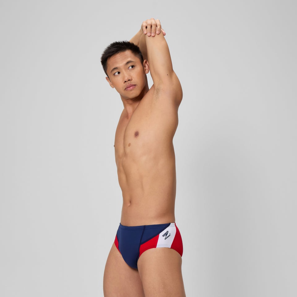 Men's Edge Splice Brief Navy/Red