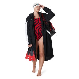 Women's Vortex Maze Solid Back One Piece Red