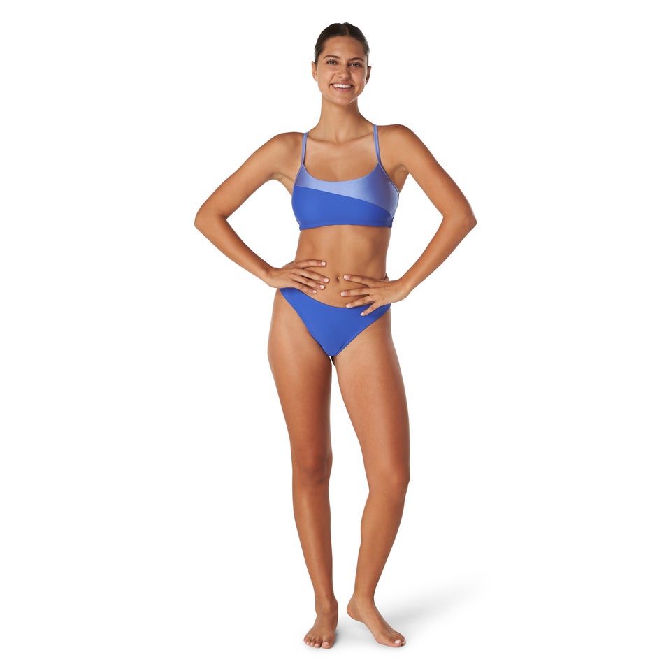 Women's Asymmetrical Colorblock Bikini Top Purple