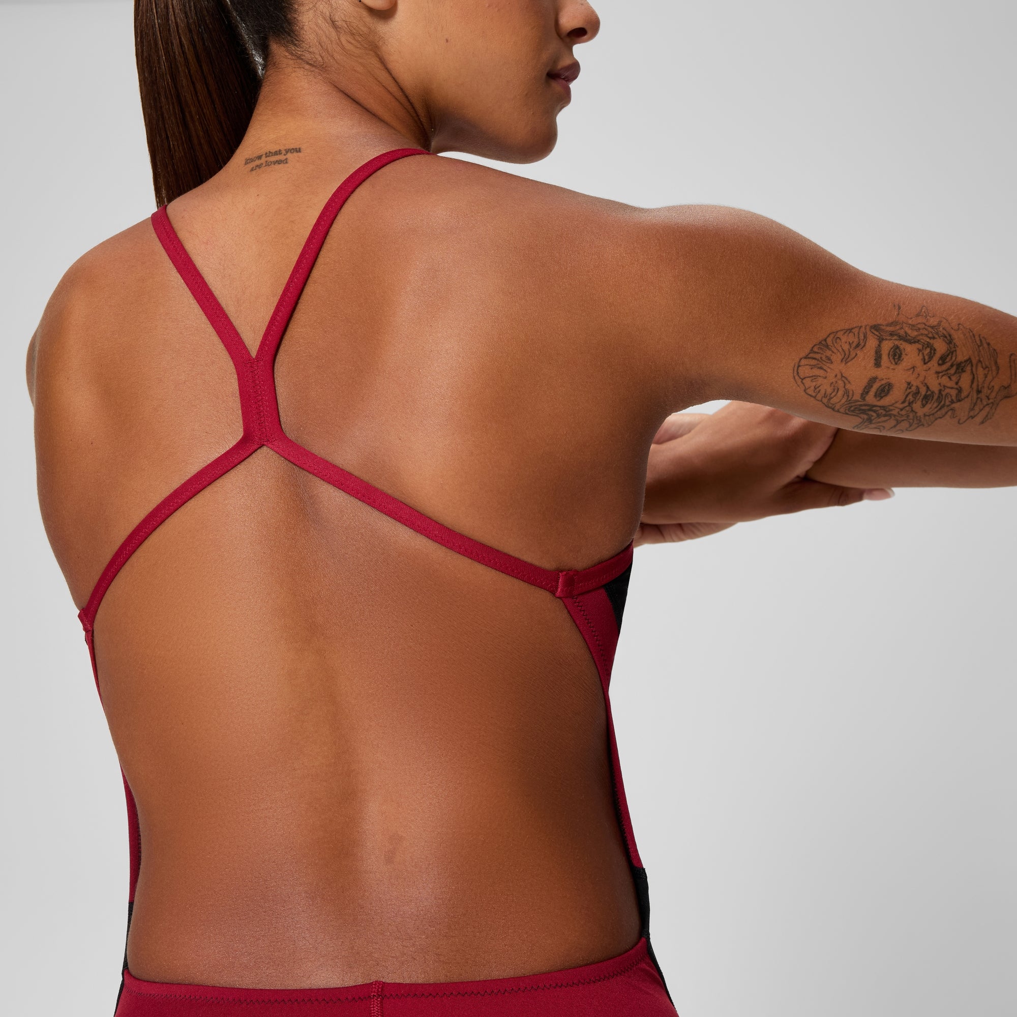 Women's Edge Splice One Back One Piece Black/Red | Speedo USA